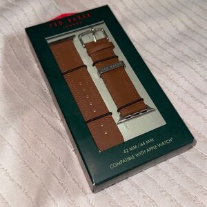 Ted Baker Brown Leather Watch Strap with Silver Hardware